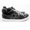2 STAR - Sneakers in glitter con pelliccia - Nero/silver