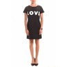 LOVE MOSCHINO - Fleece dress with Logo LOVE - Black