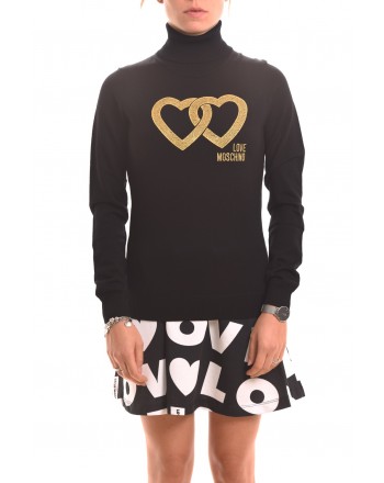 LOVE MOSCHINO - Sweater with dobble HEART - Black