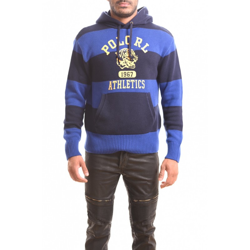POLO RALPH LAUREN - ATHLETICS ROYAL sweater with hood - Navy