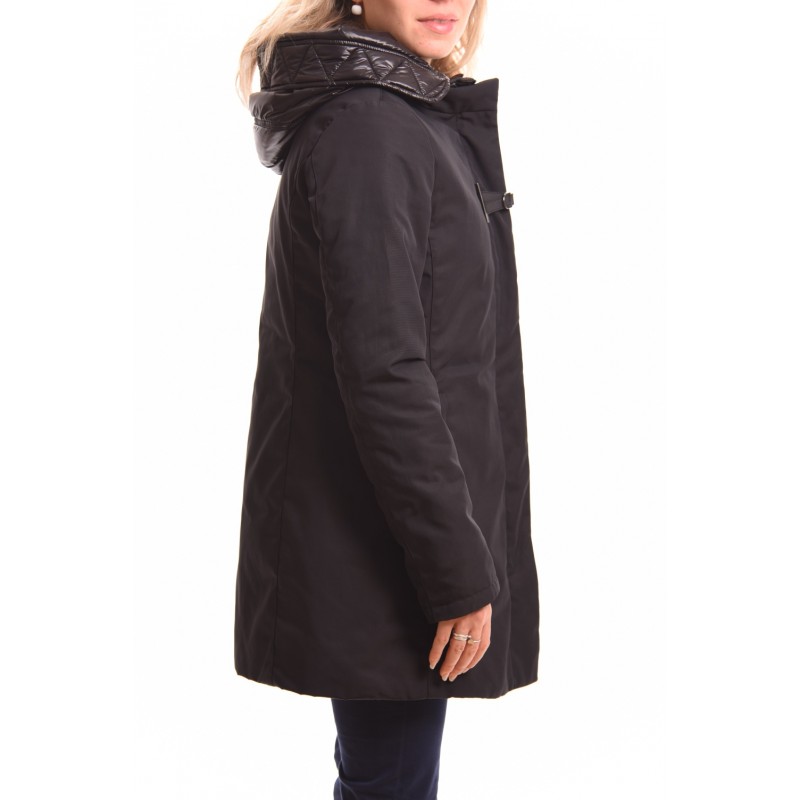 FAY - Tech Fabric Hood Coat - Black
