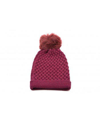 GALLO - Wool hat with Pom-Pom - Blue raspberry