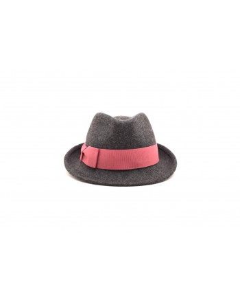 GALLO - Felt hat with contrasting bow - Anthracite/Raspberry