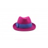GALLO - Felt hat with contrasting bow - Prussian blue/Magenta