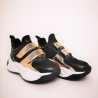 MICHAEL BY MICHAEL KORS - KEELEY TRAINER leather sneakers Black/Pale Gold