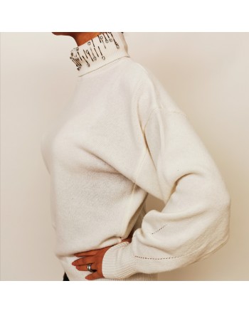 PINKO - MARINAIO Pullover with raised collar White