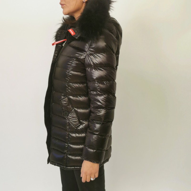 FREEDOMDAY - Fur Hood Jacket NEW POLARS - Black