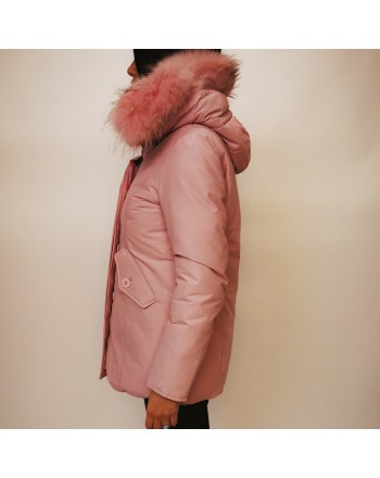 FREEDOMDAY - Fur Hood Jacket NEW CHAMOIS - Pink