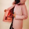 FREEDOMDAY - Fur Hood Jacket NEW CHAMOIS - Pink