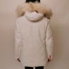 FREEDOMDAY - Fur Hood Jacket NEW CHAMOIS - White