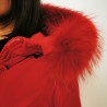 FREEDOMDAY - Fur Hood Jacket NEW CHAMOIS - Red
