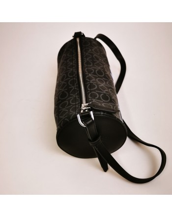 CALVIN KLEIN - Monogram Bowler bag in leather - Black