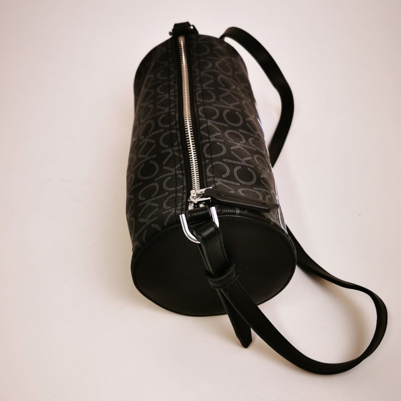 CALVIN KLEIN - Monogram Bowler bag in leather - Black