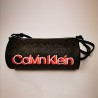 CALVIN KLEIN - Monogram Bowler bag in leather - Brown