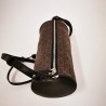 CALVIN KLEIN - Monogram Bowler bag in leather - Brown