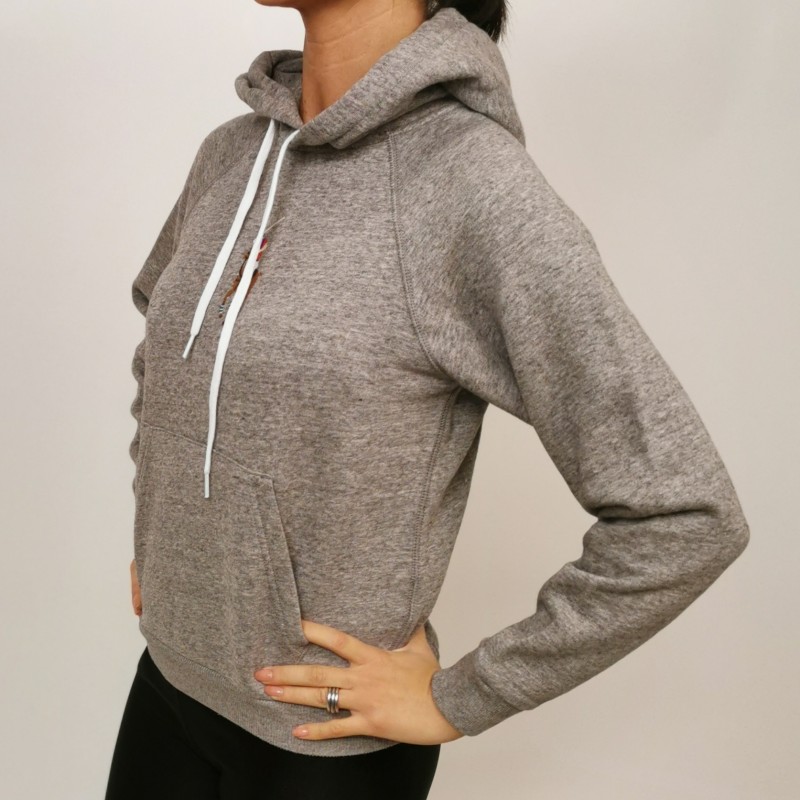 POLO RALPH LAUREN - Cotton Hood Sweatshirt with Front Logo - Dark Vintage Heather