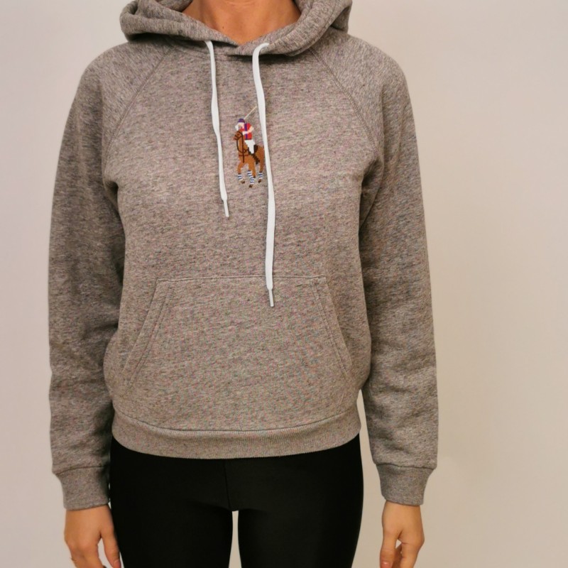 POLO RALPH LAUREN - Cotton Hood Sweatshirt with Front Logo - Dark Vintage Heather