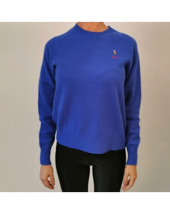 POLO RALPH LAUREN - Horse Logo wool sweater - Maidstone Blue