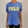 POLO RALPH LAUREN -  T-Shirt  stampa POLO in cotone - Lake Blue