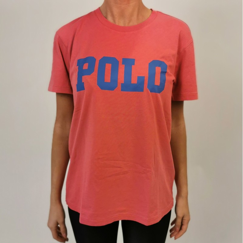 POLO RALPH LAUREN -  T-Shirt  stampa POLO in cotone - Nantucket red