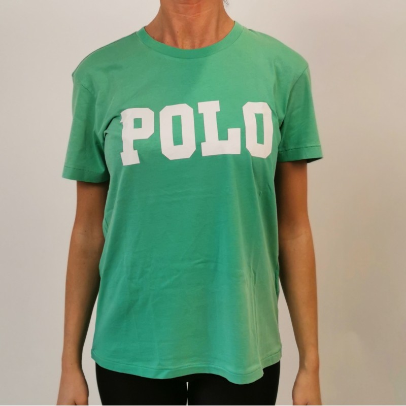 POLO RALPH LAUREN -  T-Shirt  stampa POLO in cotone - Verde