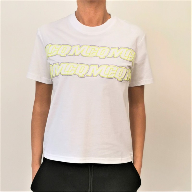 MCQ BY ALEXANDER MCQUEEN - Band Logo cottonn t-shirt - White
