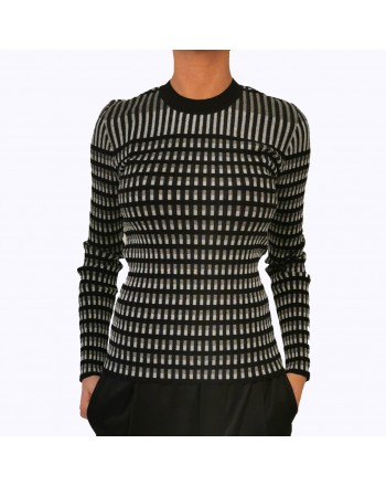 MCQ BY ALEXANDER MCQUEEN - Ribbed knit in cotton blend -  Darkest black/White