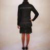 BLUMARINE - Wool Dress with Fringes Hem  - Black