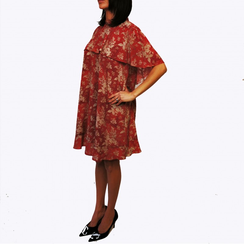 RED VALENTINO - Flora Printed Dress - Varnish Red