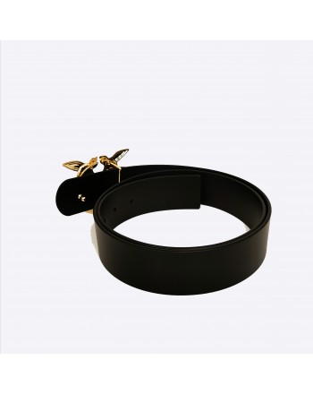 PINKO - BERRY SIMPLY leather belt - Black
