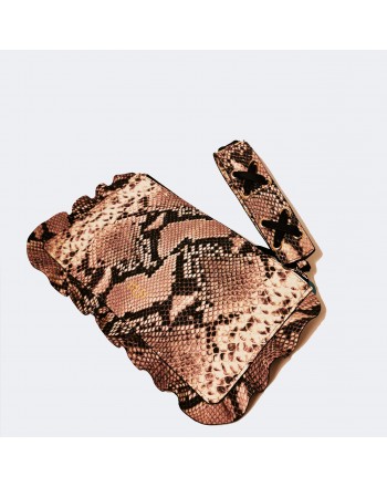 RED VALENTINO - Python print leather handbag - Rock/Black
