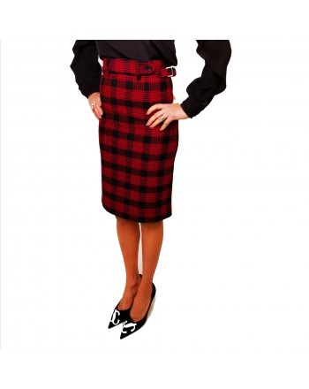 RED VALENTINO -  Galles patterned skirt
