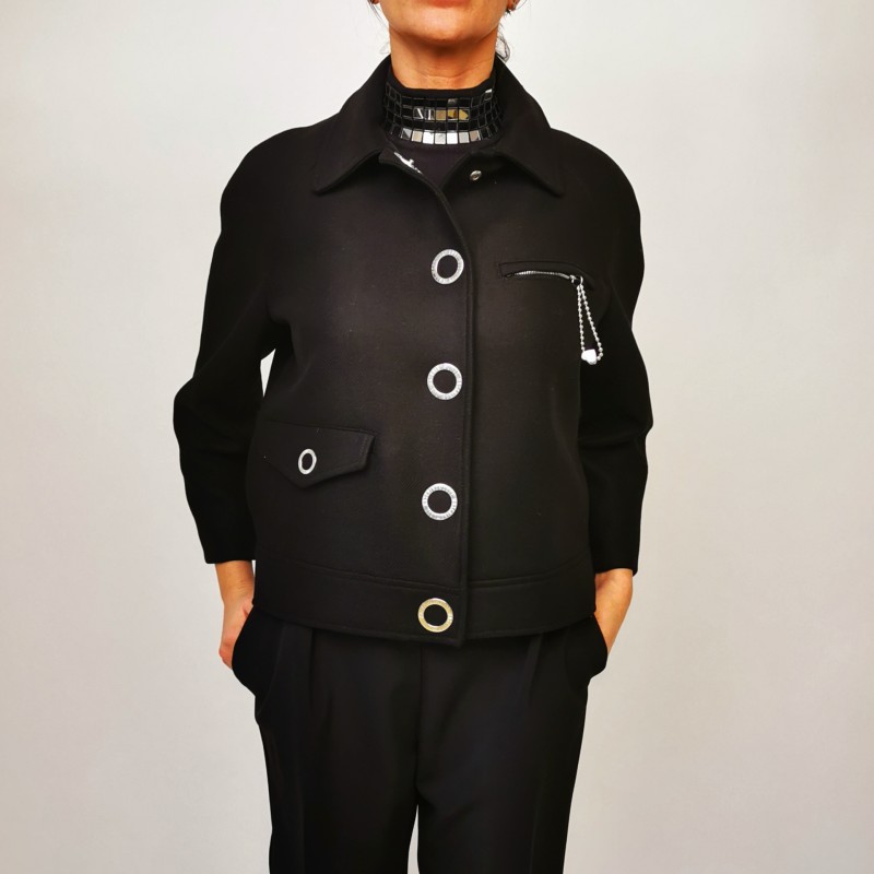 LOVE MOSCHINO - Logo Buttons Jacket - Black