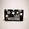 LOVE MOSCHINO - Leather bag with quilted strars - Black
