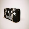 LOVE MOSCHINO - Leather bag with quilted strars - Black