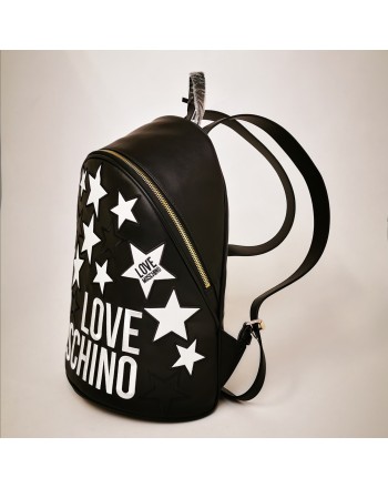 LOVE MOSCHINO - Faux Leather backpack with stars - Black