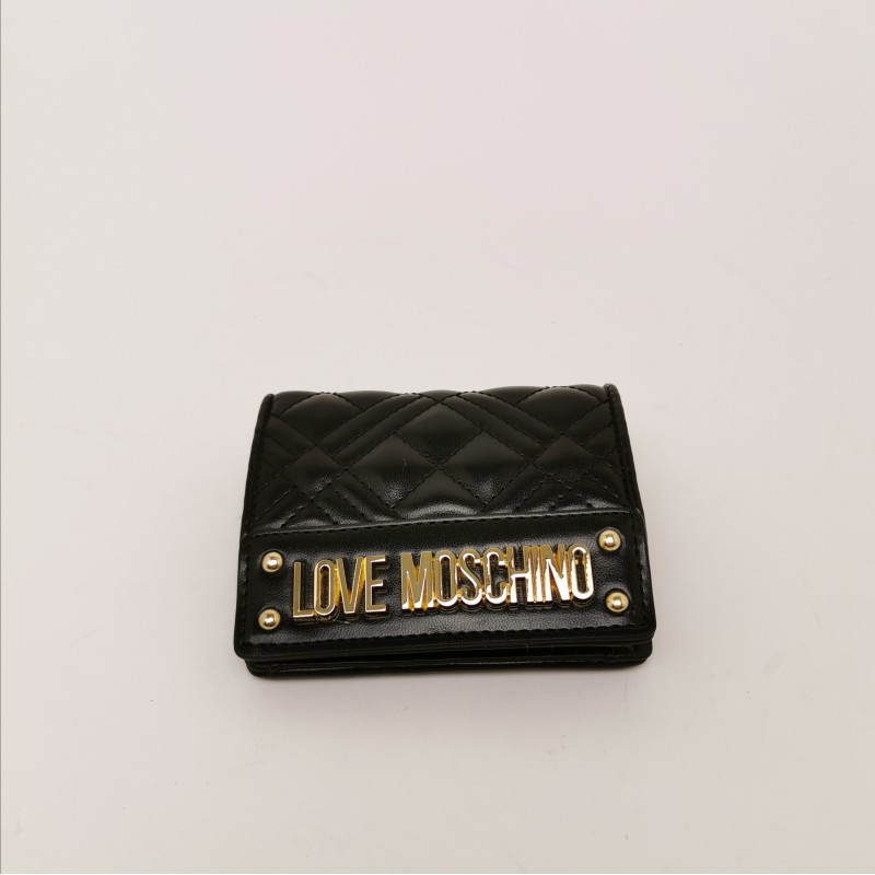 LOVE MOSCHINO - Portafogli con Logo Metallico - Nero