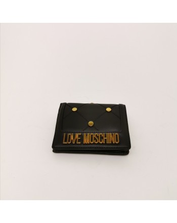 LOVE MOSCHINO - Leather Metallic Studs Wallet - Black
