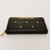 LOVE MOSCHINO - Metallic Studs Zip Around Wallet - Black