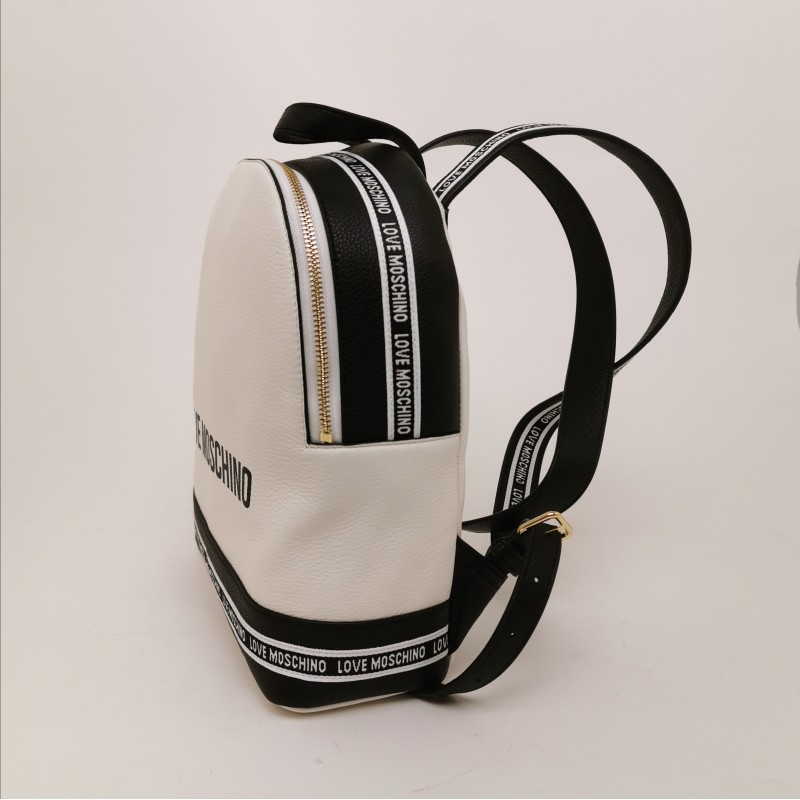 LOVE MOSCHINO - Faux leather backpack - White