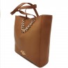 LOVE MOSCHINO - Big Shopping Bag with Heart Chain - Leather