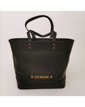 LOVE MOSCHINO - Shopping Bag with Logo Tag - Black