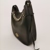 LOVE MOSCHINO - Faux Leather Satchel Bag with Heart Chain - Black