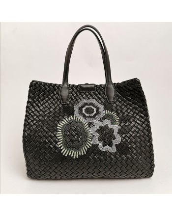 FALOR -  Pleited leather shopping bag