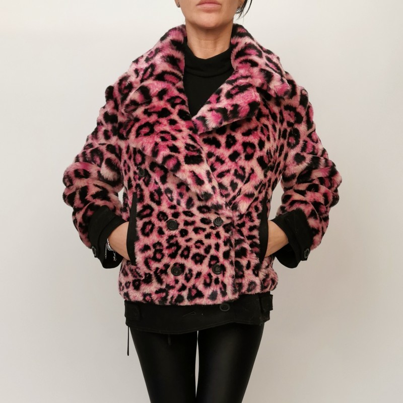 ALBERTA FERRETTI - Animalier Faux fur Jacket - Pink