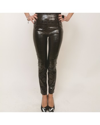 PINKO - GRADINO 3 trousers in eco-leather -Black