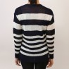 POLO RALPH LAUREN -  Maglia in lino a righe - Navy/Neve