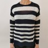 POLO RALPH LAUREN - Stripped linen sweater - Navy/White