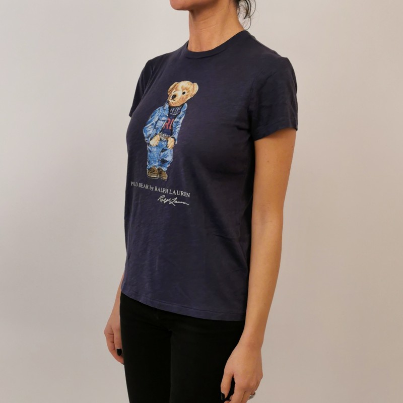 POLO RALPH LAUREN - T-Shirt in Cotone POLO BEAR - Blu