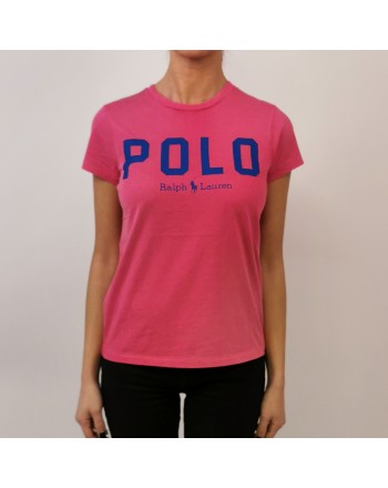 POLO RALPH LAUREN - T-Shirt in Cotone con Logo - Fucsia